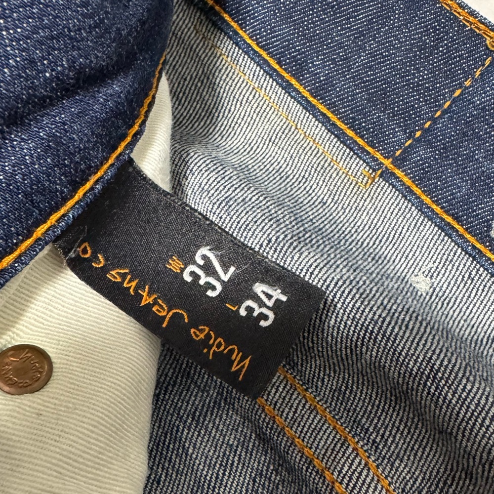 ❌SOLD❌ 134 NUDIE JEANS CO. Men's Thinn Finn Slim Fit Dark Wash Denim Jeans Sz 32 - Picture 8 of 10